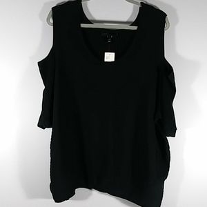 NWT Lane Bryant Black U- neck sweater Sz 26/28